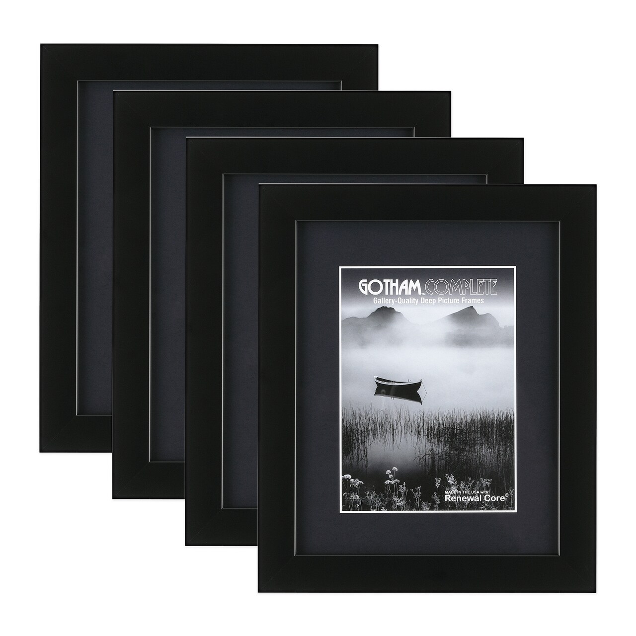 Gotham Deep Complete Picture Frames - Black - 12x16" - 1-5/8" Deep Frame Break Resistant Acrylic Glazing - Professional Quality Frames for Heavy Duty Canvases or Prints - Made in the USA